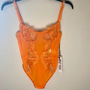 Neon Orange Bodysuit from Tic Toc LA